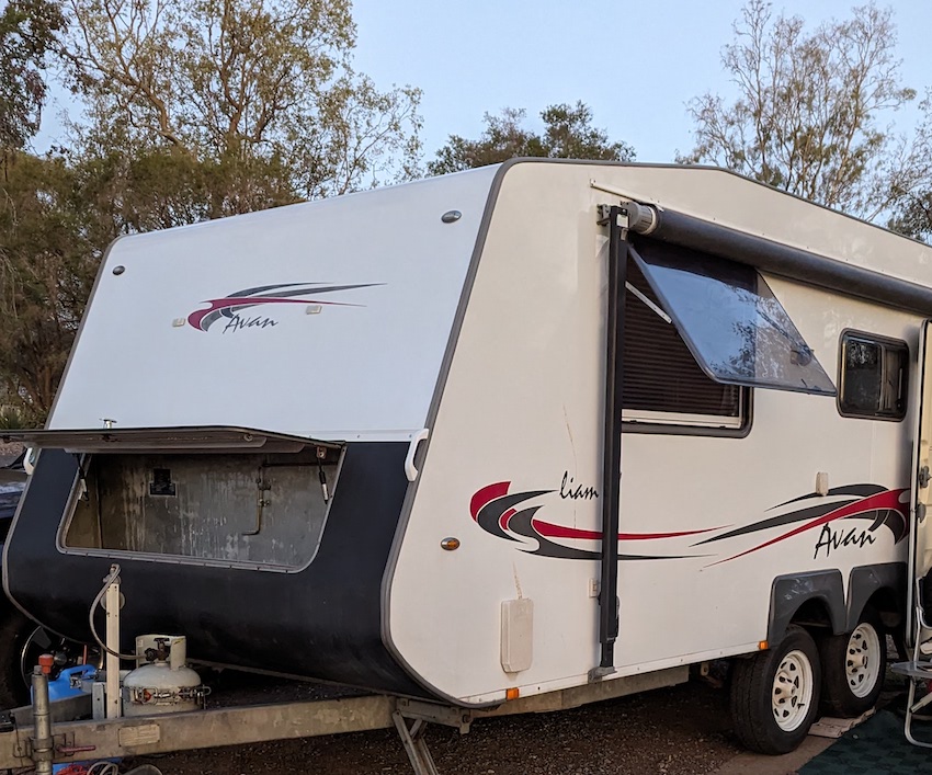 Image of Avan Liam caravan at a campsite in Queensland's Gold Coast