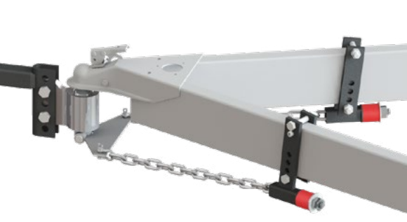 Image of Andersen weight distribution hitch installed on a towball and drawbar